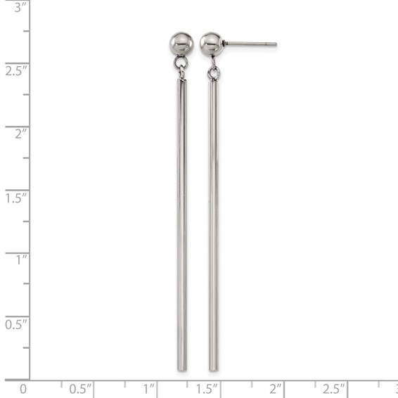 Chisel Stainless Steel Polished Bar Post Dangle Earrings