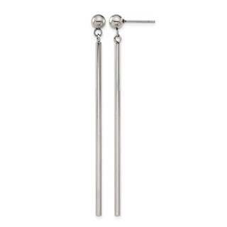 Chisel Stainless Steel Polished Bar Post Dangle Earrings
