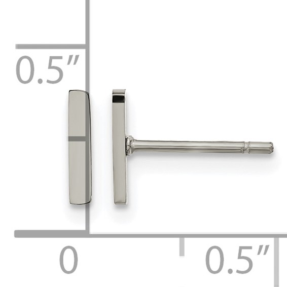 Chisel Stainless Steel Polished Vertical Bar Earrings
