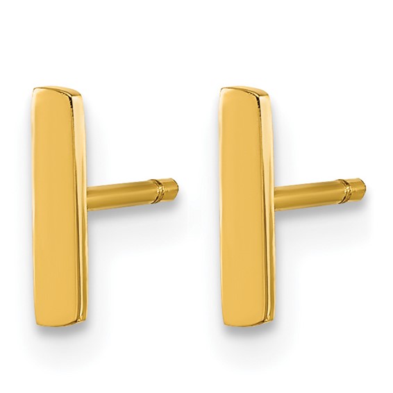 Chisel Stainless Steel Polished Yellow IP-plated Vertical Bar Earrings