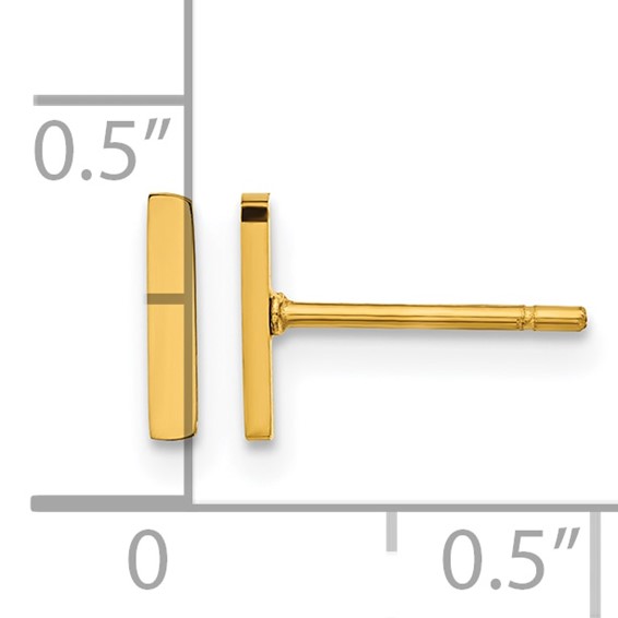 Chisel Stainless Steel Polished Yellow IP-plated Vertical Bar Earrings