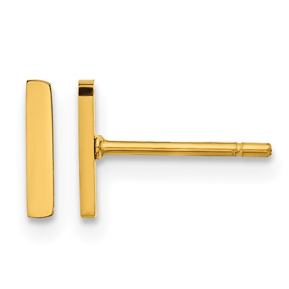 Chisel Stainless Steel Polished Yellow IP-plated Vertical Bar Earrings