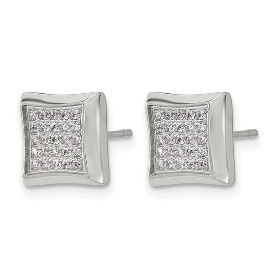 Chisel Stainless Steel Polished 50 CZ Stud Earrings