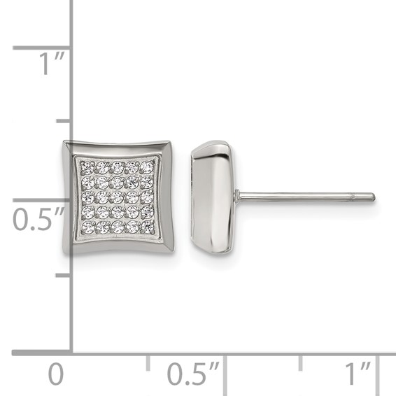 Chisel Stainless Steel Polished 50 CZ Stud Earrings