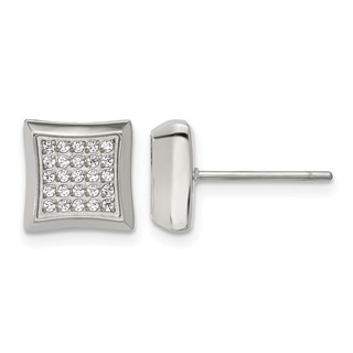 Chisel Stainless Steel Polished 50 CZ Stud Earrings