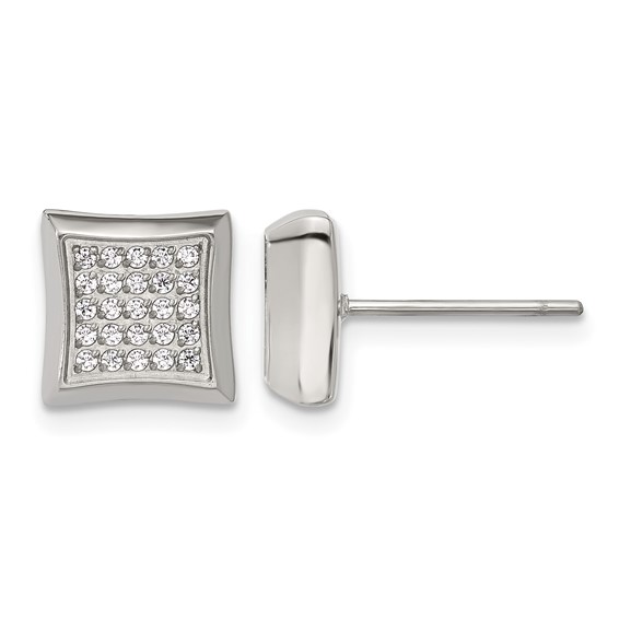 Chisel Stainless Steel Polished 50 CZ Stud Earrings