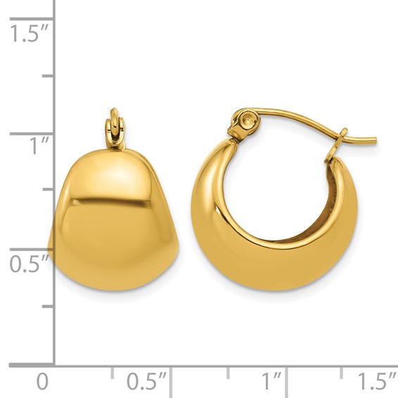 Chisel Stainless Steel Polished Yellow IP-plated Round Hoop Earrings