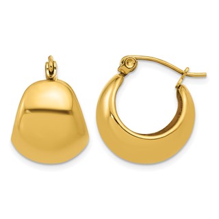 Chisel Stainless Steel Polished Yellow IP-plated Round Hoop Earrings