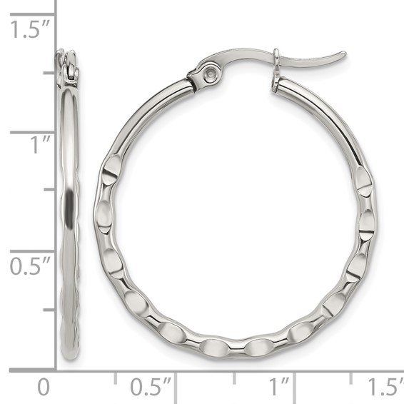 Chisel Stainless Steel Polished Wavy Hoop Earrings