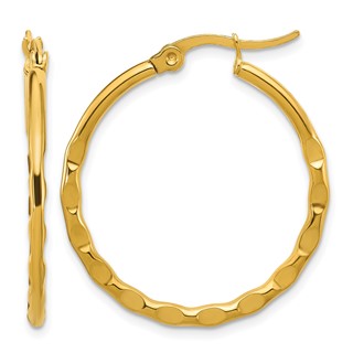 Chisel Stainless Steel Polished Yellow IP-plated Wavy Hoop Earrings