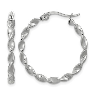 Chisel Stainless Steel Polished Twisted Hoop Earrings