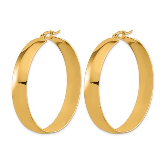 Chisel Stainless Steel Polished Yellow IP-plated 9mm Hoop Earrings