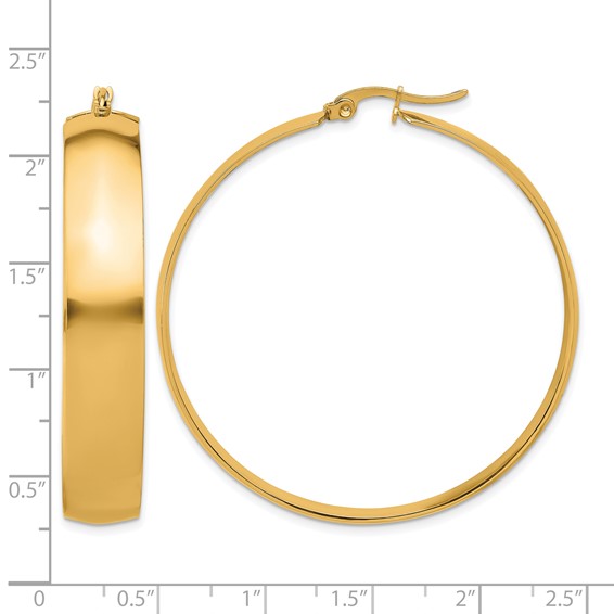 Chisel Stainless Steel Polished Yellow IP-plated 9mm Hoop Earrings