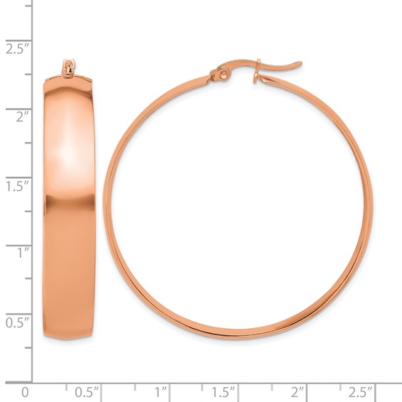 Chisel Stainless Steel Polished Rose IP-plated 9mm Hoop Earrings