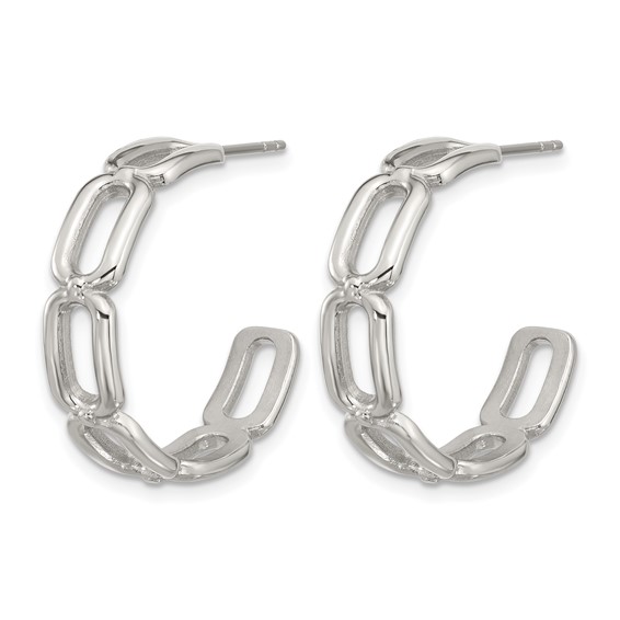 Chisel Stainless Steel Polished Open Link Post Hoop Earrings