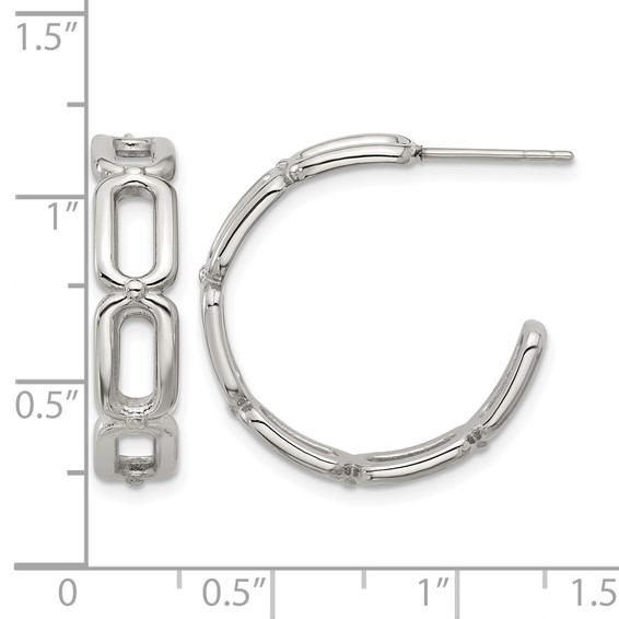 Chisel Stainless Steel Polished Open Link Post Hoop Earrings