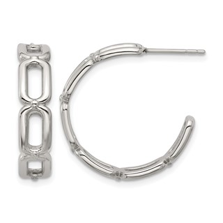 Chisel Stainless Steel Polished Open Link Post Hoop Earrings