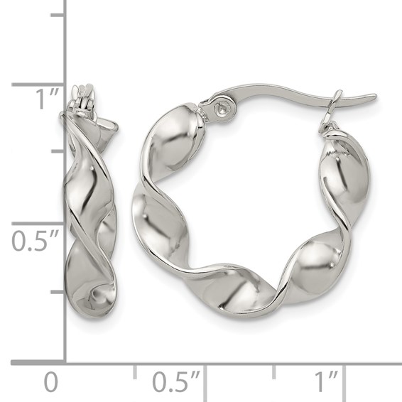 Chisel Stainless Steel Polished Twist Hoop Earrings