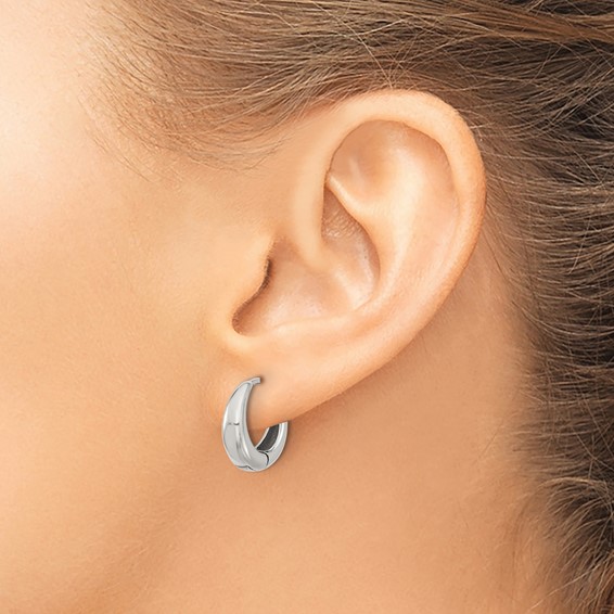 Chisel Stainless Steel Polished Tapered Hinged Hoop Earrings