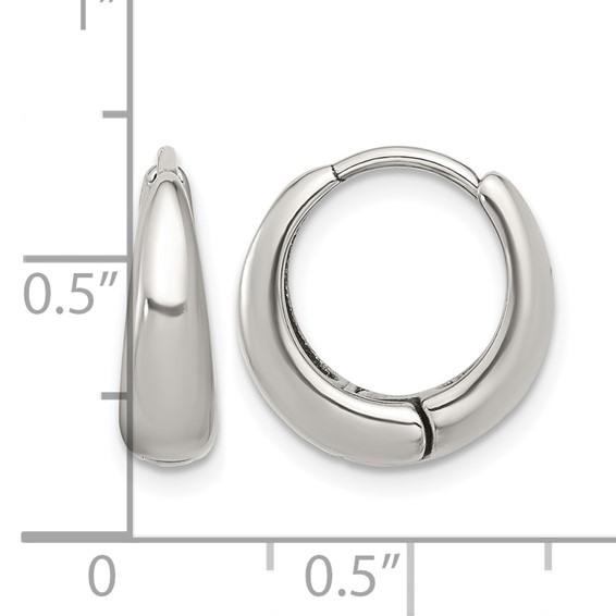 Chisel Stainless Steel Polished Tapered Hinged Hoop Earrings