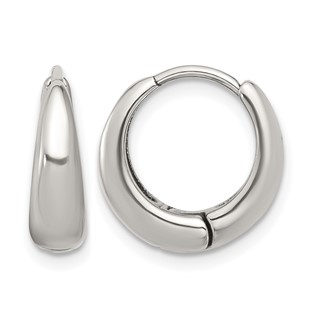 Chisel Stainless Steel Polished Tapered Hinged Hoop Earrings