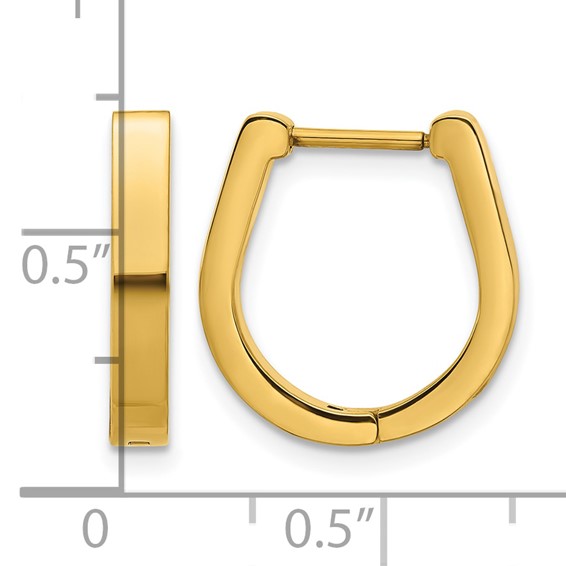 Chisel Stainless Steel Polished Yellow IP-plated 3mm Hoop Earrings
