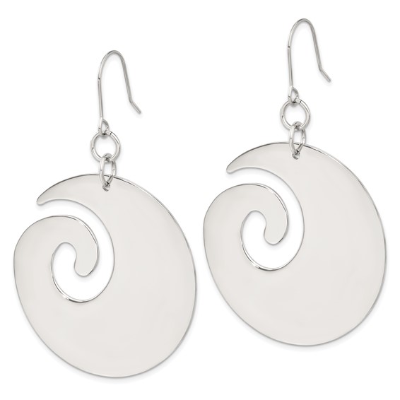 Stainless Steel Swirl Dangle Earrings
