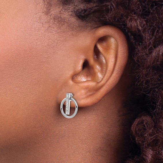 Chisel Stainless Steel Polished with Preciosa Crystal Post Dangle Earrings