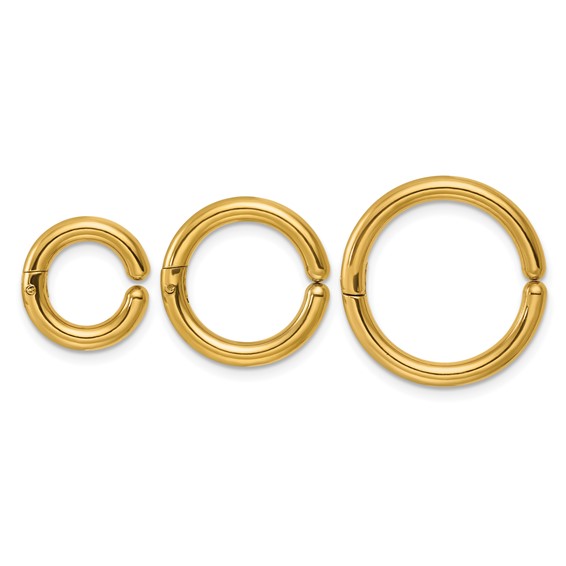 Stainless Steel Polished Yellow IP-plated Set of 3 Ear Cuff Earrings