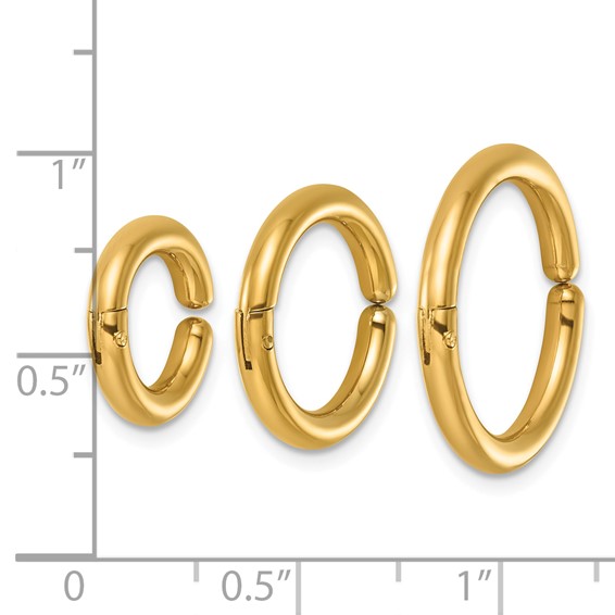 Stainless Steel Polished Yellow IP-plated Set of 3 Ear Cuff Earrings