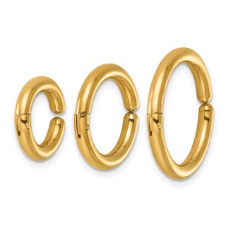 Stainless Steel Polished Yellow IP-plated Set of 3 Ear Cuff Earrings