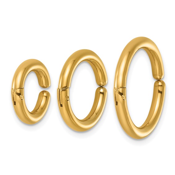 Stainless Steel Polished Yellow IP-plated Set of 3 Ear Cuff Earrings