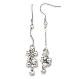 Stainless Steel Polished Beads Dangle Earrings