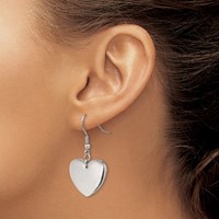 Chisel Stainless Steel Polished Heart Dangle Shepherd Hook Earrings view 4