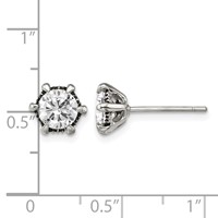Chisel Stainless Steel Antiqued and Polished CZ Post Earrings view 5