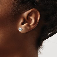 Chisel Stainless Steel Polished 6mm Round CZ Stud Post Earrings view 4