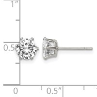 Chisel Stainless Steel Polished 6mm Round CZ Stud Post Earrings view 5
