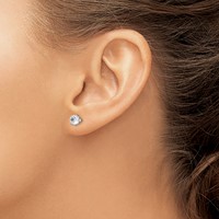 Chisel Stainless Steel Polished 5mm Round CZ Stud Post Earrings view 4