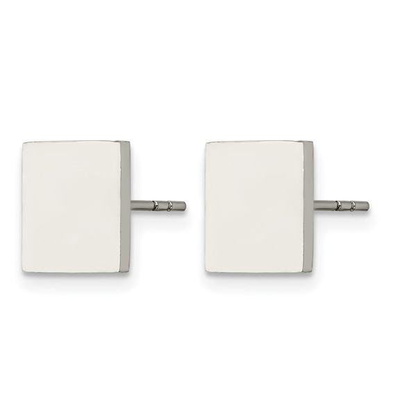 Chisel Stainless Steel Polished Square Post Earrings