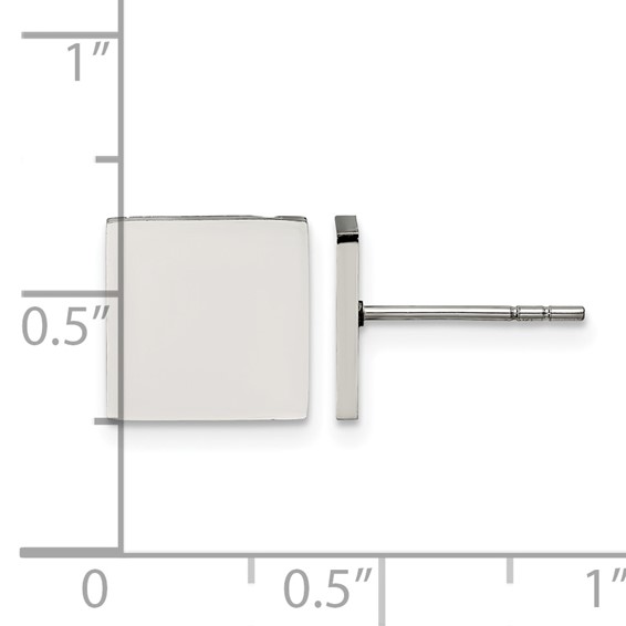 Chisel Stainless Steel Polished Square Post Earrings