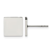 Chisel Stainless Steel Polished Square Post Earrings view 1