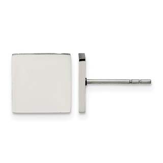 Chisel Stainless Steel Polished Square Post Earrings