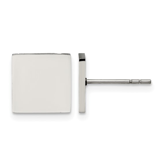 Chisel Stainless Steel Polished Square Post Earrings
