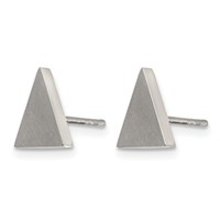 Chisel Stainless Steel Brushed Triangle Post Earrings view 3
