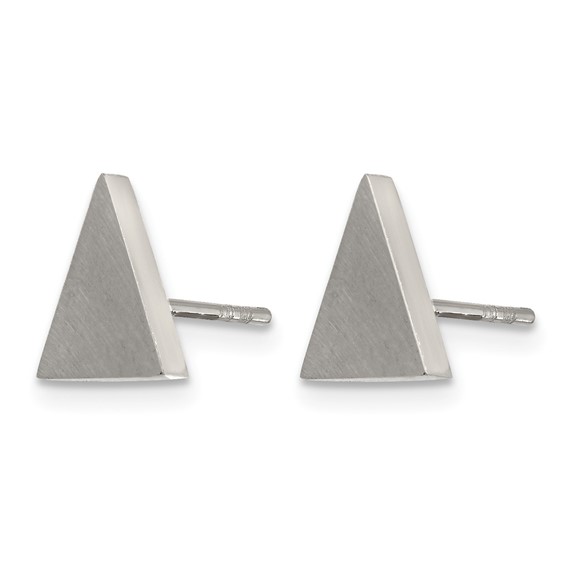 Chisel Stainless Steel Brushed Triangle Post Earrings