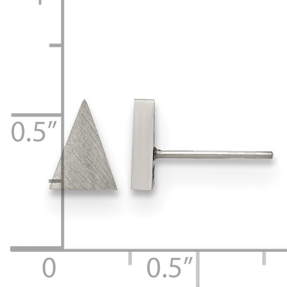 Chisel Stainless Steel Brushed Triangle Post Earrings