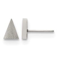 Chisel Stainless Steel Brushed Triangle Post Earrings view 1