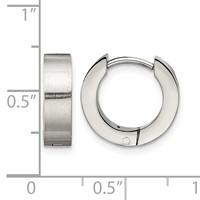 Chisel Stainless Steel Brushed and Polished Round 4mm Hinged Hoop Earrings view 5