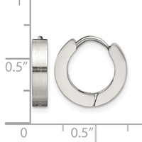 Chisel Stainless Steel Brushed and Polished 3mm Hinged Hoop Earrings view 5