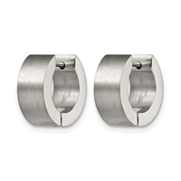 Chisel Stainless Steel Brushed Round 5mm Hinged Hoop Earrings view 3